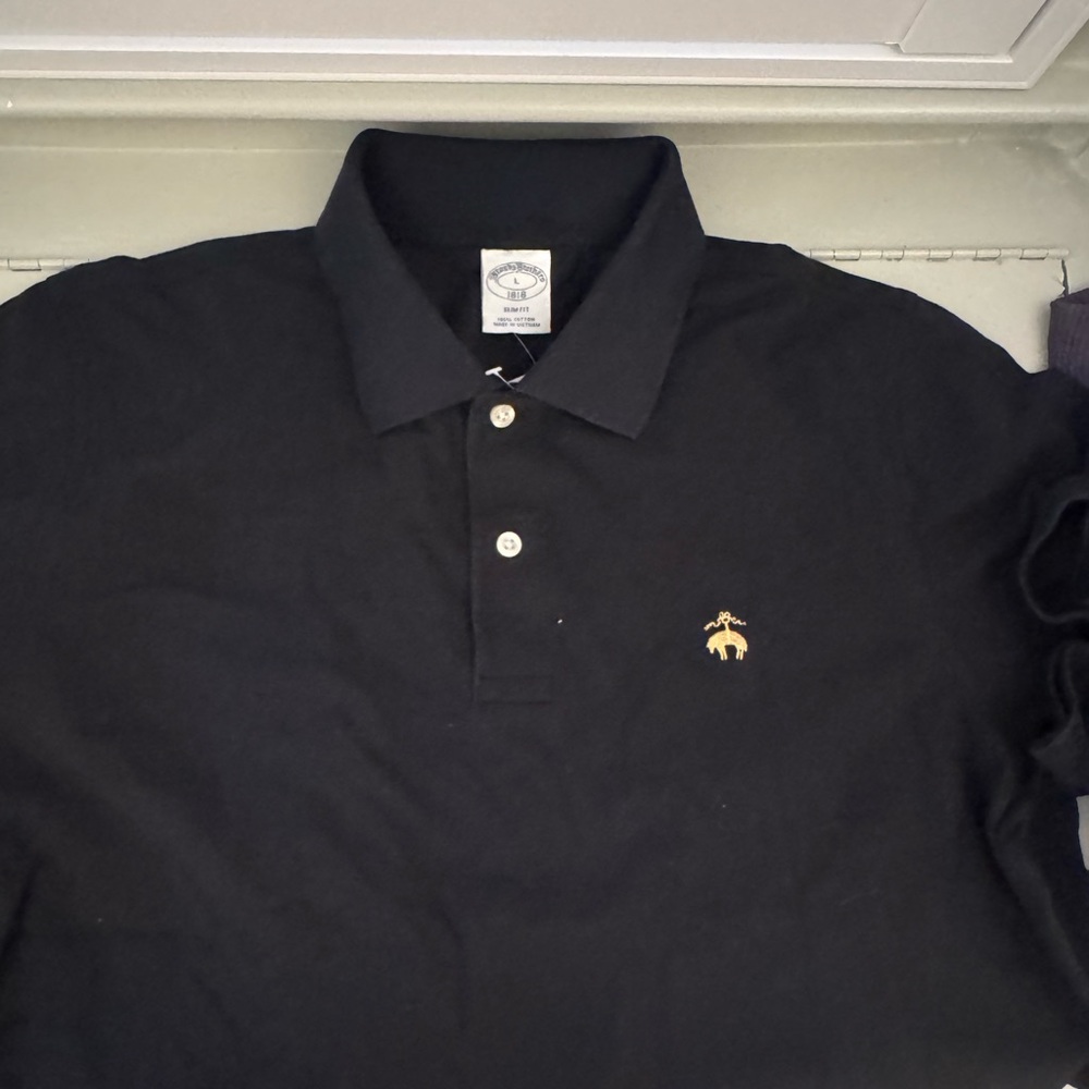 Mens Brooks brothers black polo